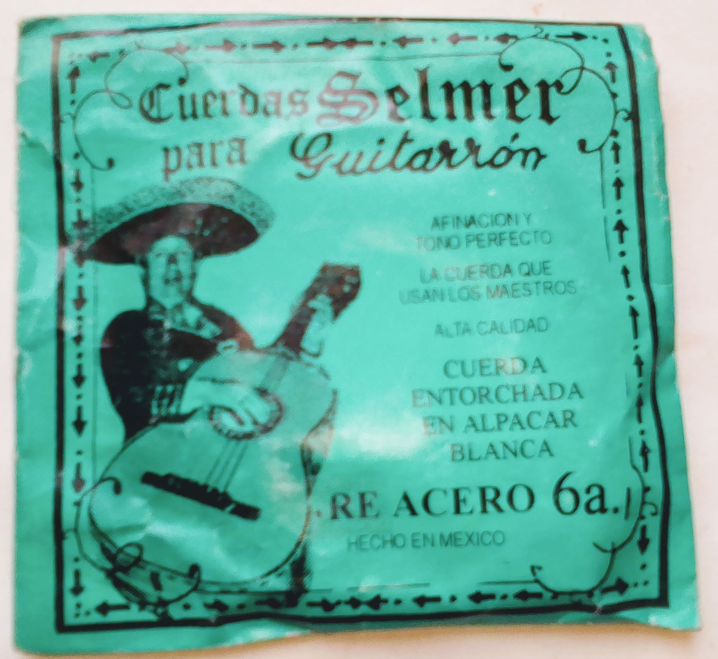 (imagen para) CUERDA GUITARRÓN SELMER NYLON BLANCA 6a