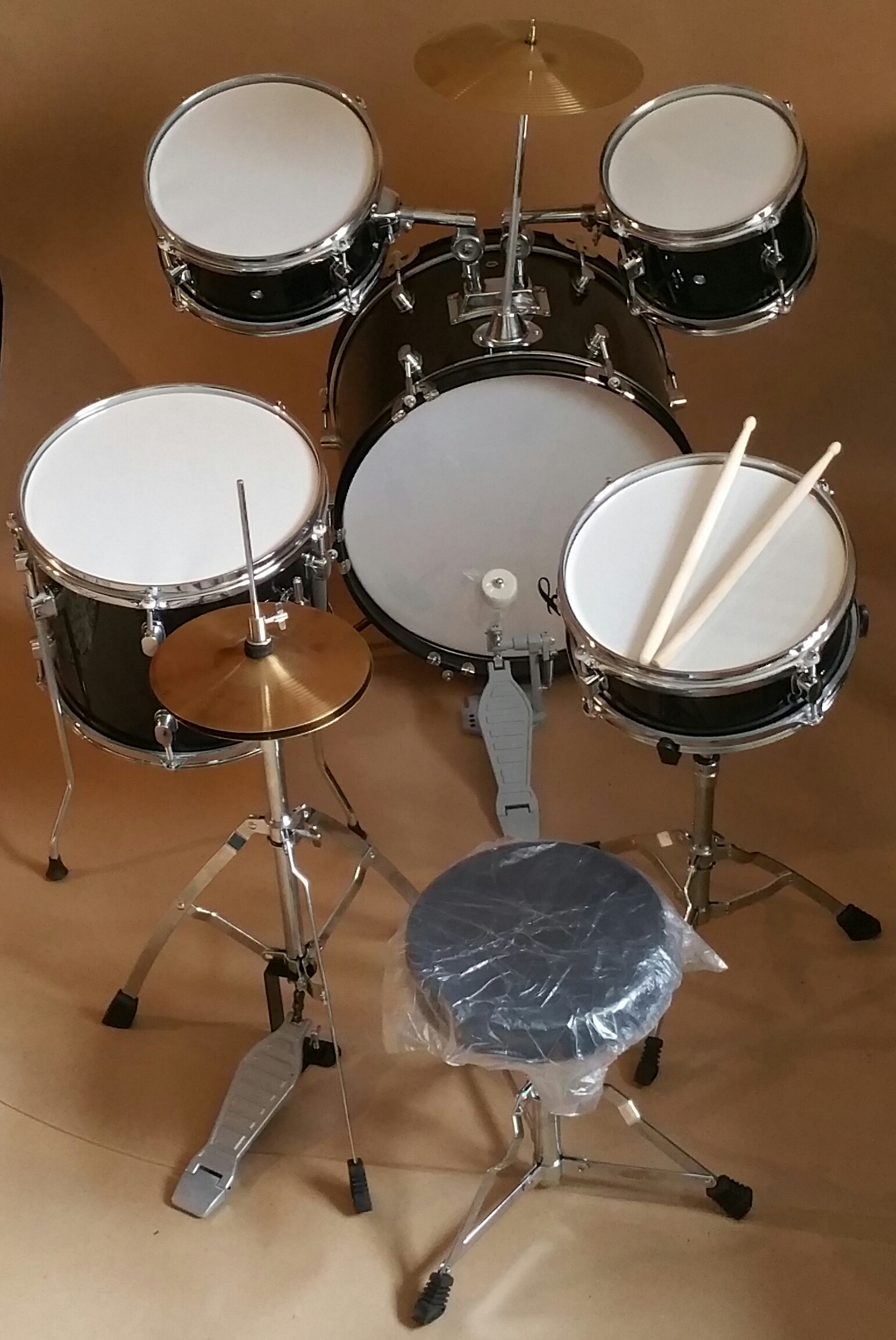 (imagen para) Batería Infantíl infinity 5 Piezas negro IMPORTADA (jgo)