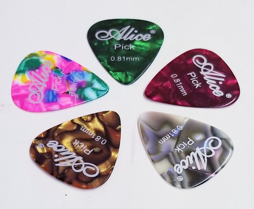 (imagen para) PLUMA guitarras forma de GOTA alice 0.81 Mediana (pz)