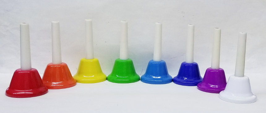(imagen para) campanas 8 piezas afinadas colores 8 escalas (jg)