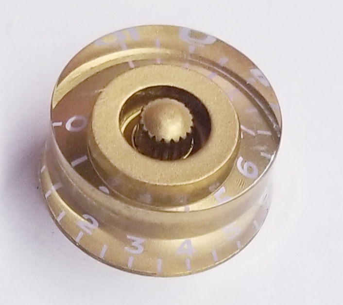 (imagen para) BOTÓN control tipo LP dorado de plástico graduado (TEG07) (pz)