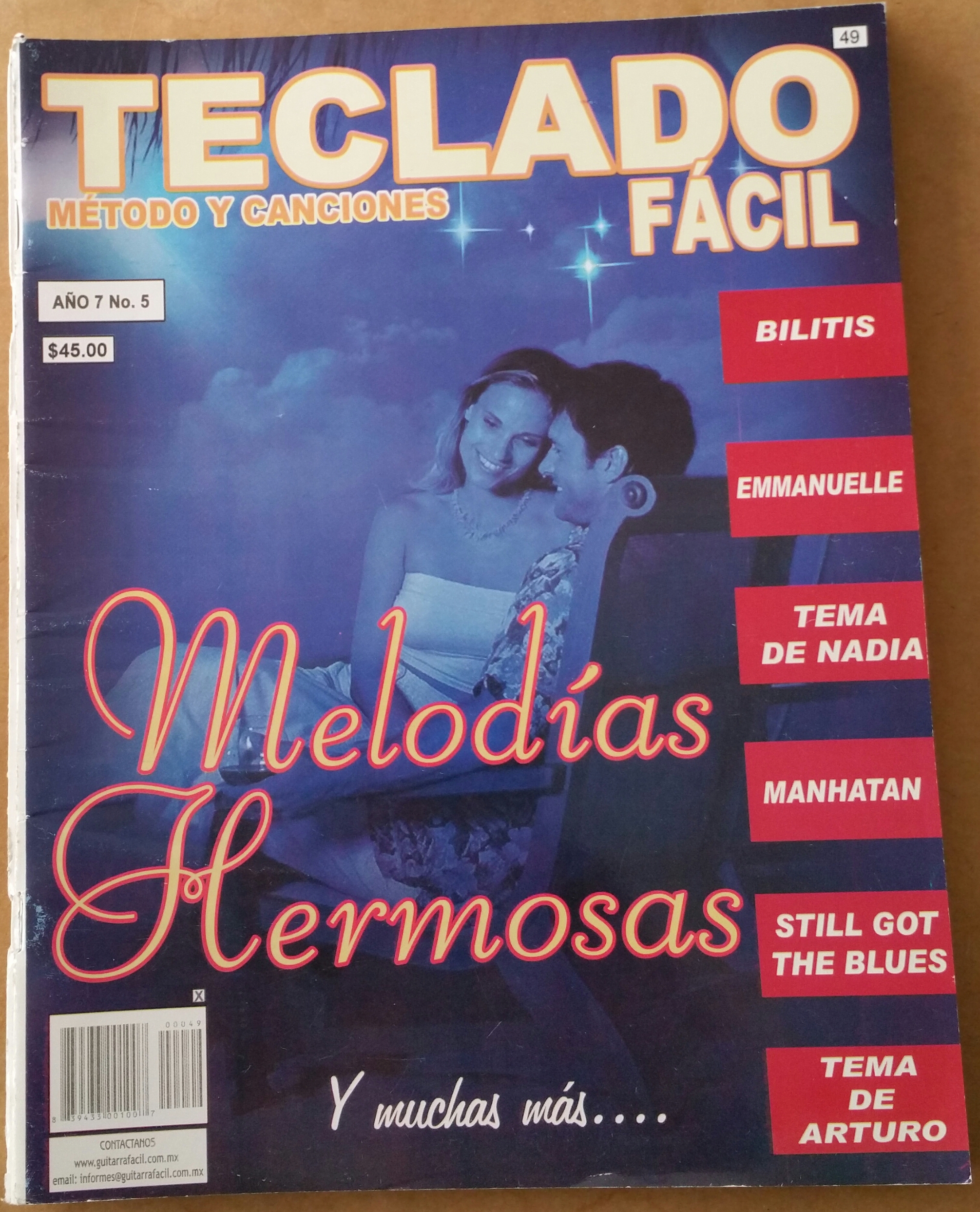 (imagen para) MÉTODO TECLADO FÁCIL No. 5 MELODIAS HERMOSAS/BOLEROS (Balada pa