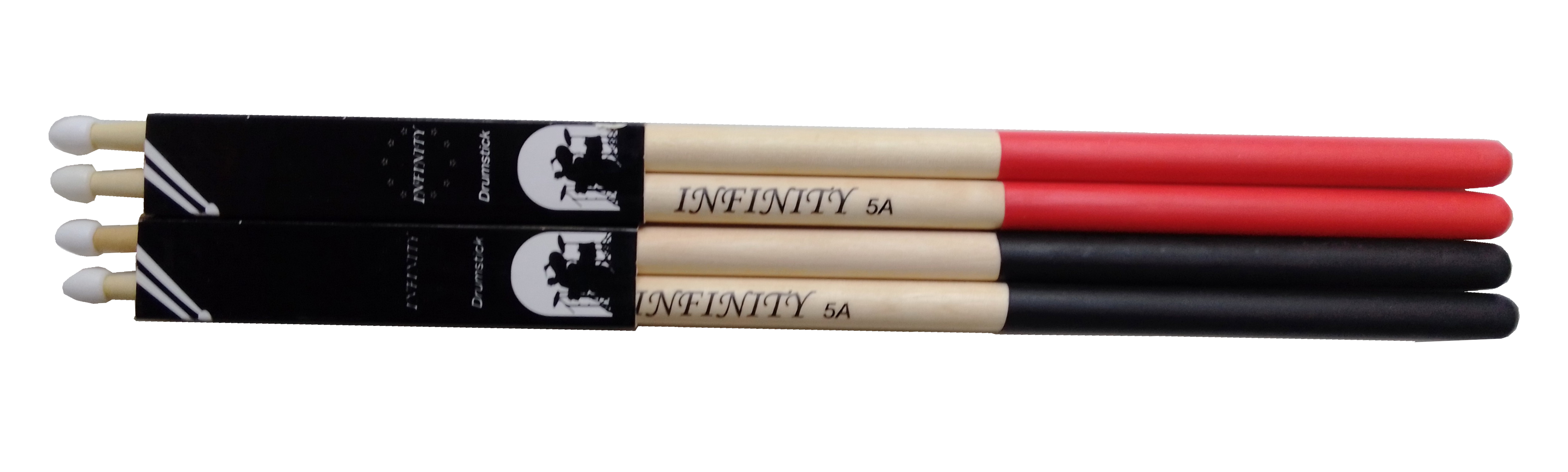 (imagen para) BAQUETAS BATERÍA MADERA DURA PUNTA DE NYLON mediana (5A) COLORES par