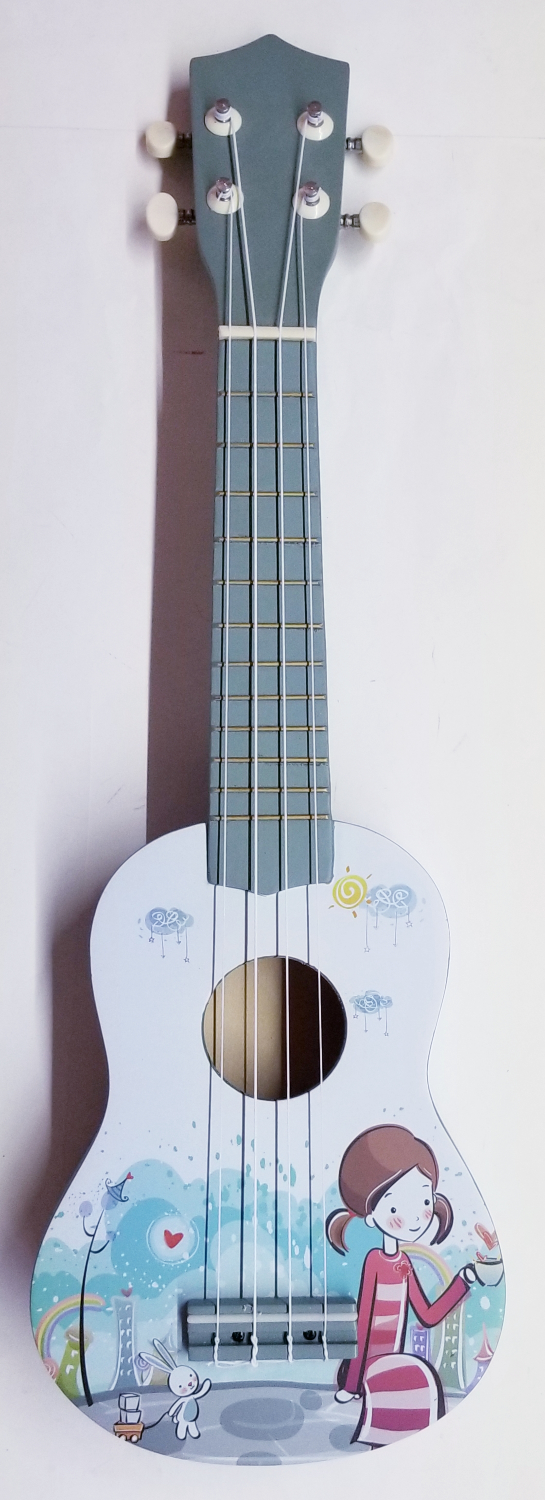 (imagen para) Ukulele de 21" soprano decorado Gris importado (pz)