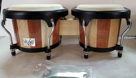 (imagen para) BONGO MADERA PROFESIONAL PIEL SONORA VASOS 8 y 9" C/TEMPLADORES
