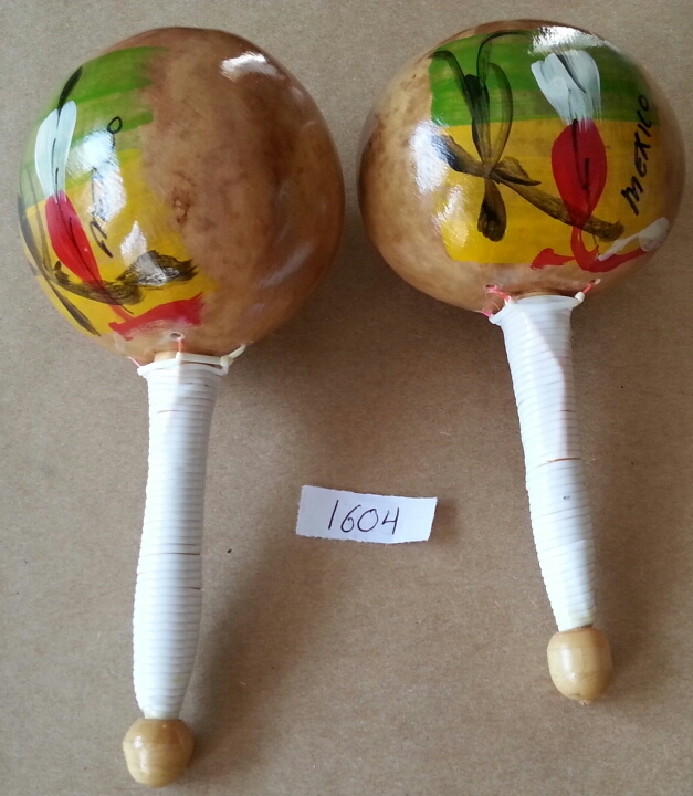 (imagen para) MARACAS de FRUTA LACA NATURAL MEDIANA (par)