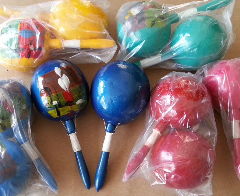 (imagen para) MARACAS de FRUTA LACA PLATINADA colores grande profesional (par)