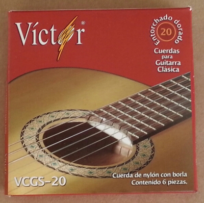(imagen para) ENCORDADURA GUITARRA VICTOR NYLON Negro con borla CUERDA jgo