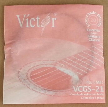 (imagen para) CUERDA GUITARRA VICTOR NYLON Negra con borla 1a (pz)