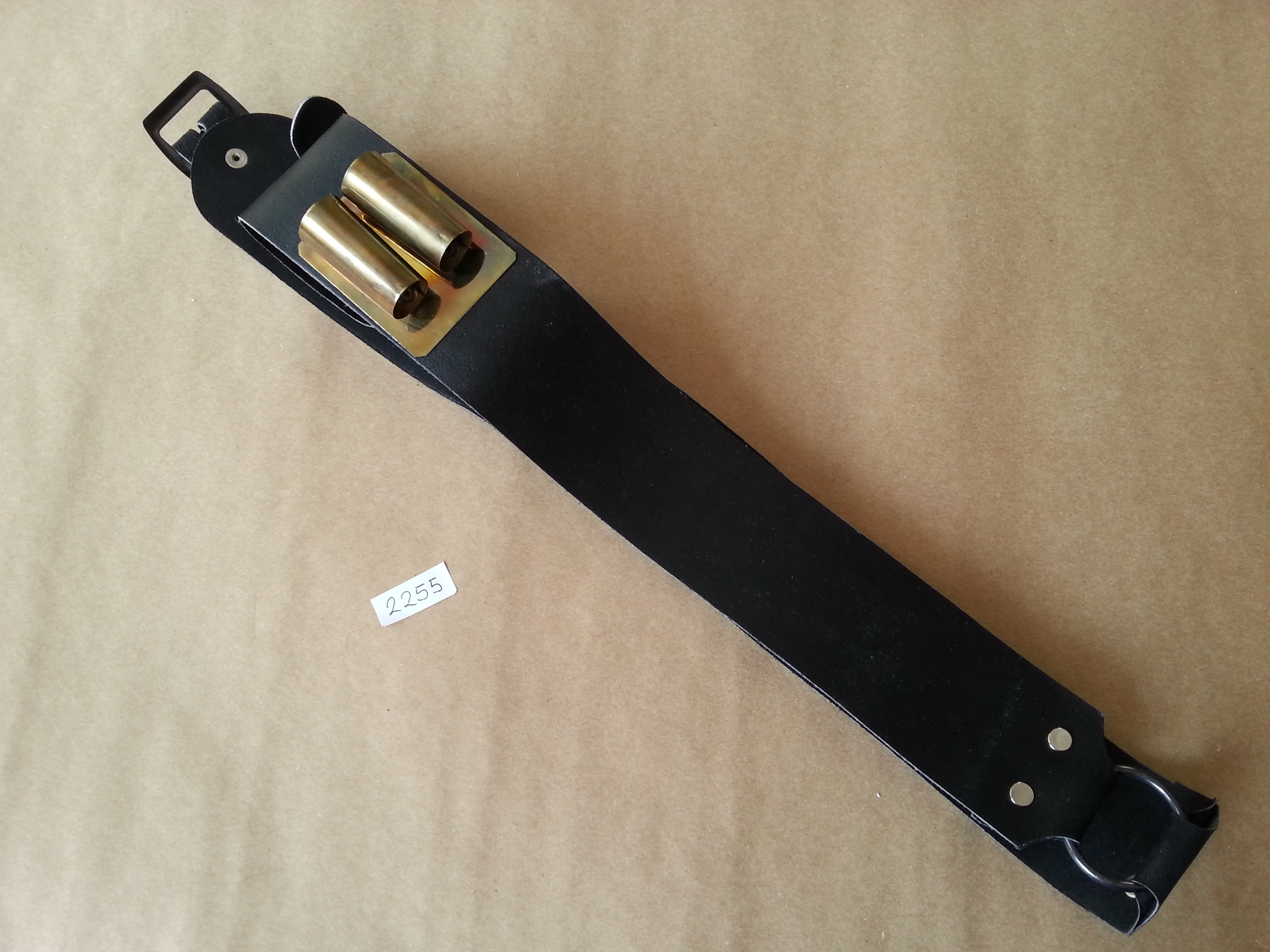 (imagen para) PORTACAJA PIEL REGLAM. C/PORTA BAQUETAS DE LATON