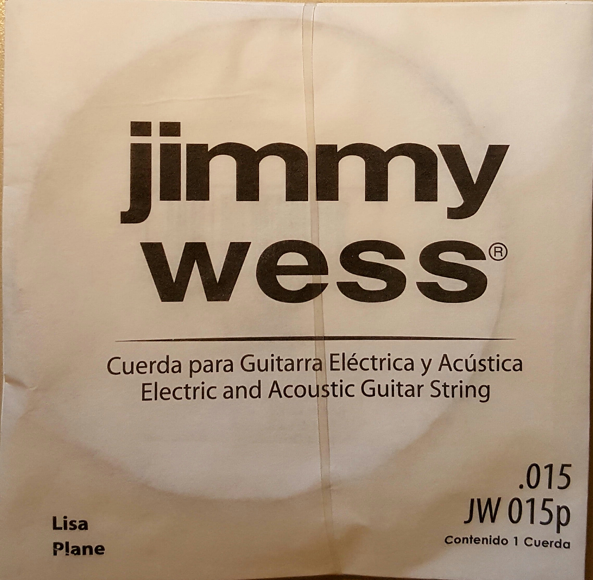 (imagen para) CUERDA GUITARRA ELÉCTRICA JIMMY WESS 3a 015 Lisa