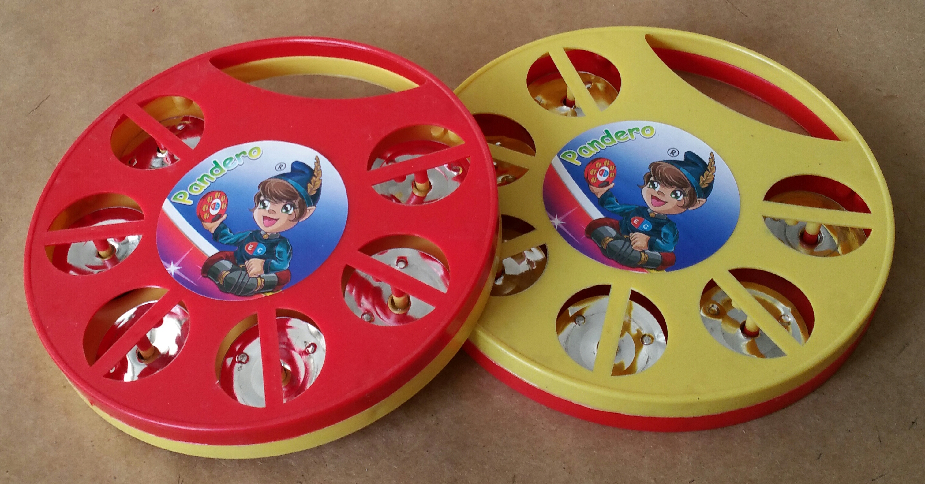 (imagen para) panderos plástico 7", de seguridad fichas protegidas infantil (P