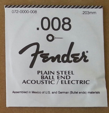 (imagen para) CUERDA GUITARRA ELÉCTRICA FENDER Acero 1a 008