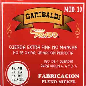 (imagen para) ENCORDADURA VIOLÍN GARIBALDI AC.ROJA FINA NACIONAL CUERDA jgo