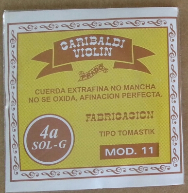 (imagen para) CUERDA VIOLÍN GARIBALDI ESTANDAR AMARILLA NACIONAL mod 11 4a