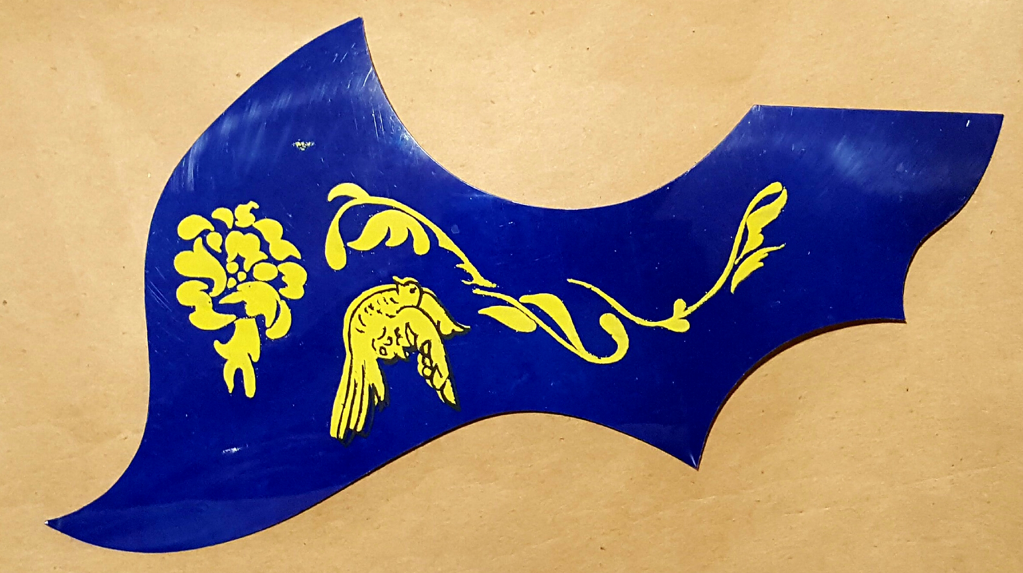 (imagen para) micas para guitarras adhesivas japonesa decorada azul