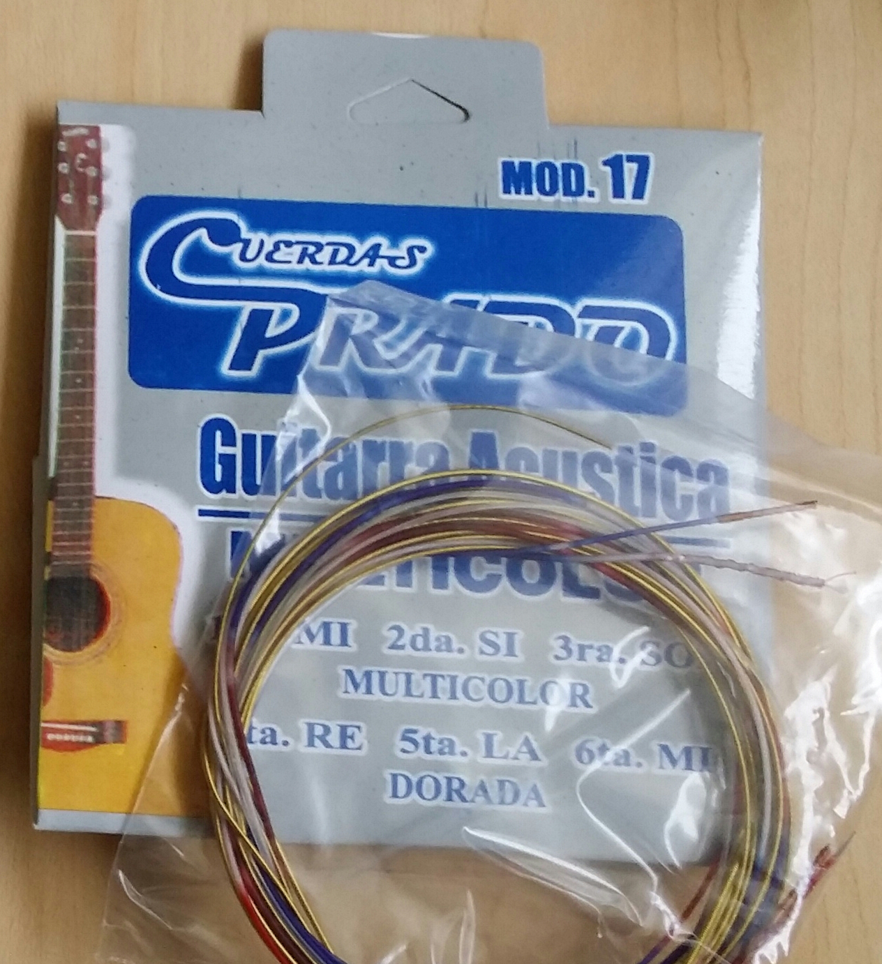 (imagen para) ENCORDADURA GUITARRA Prado nylon multicolor mod 17 CUERDA JGO.