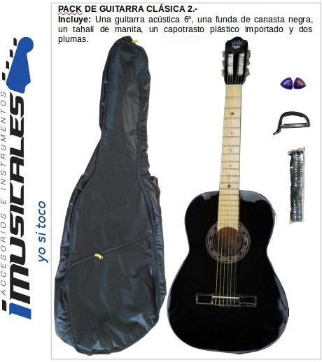 (imagen para) PAQ.DE GUITARRA ACÚSTICA 6ta econ.(c/funda,tahalie,capo) (JGO)