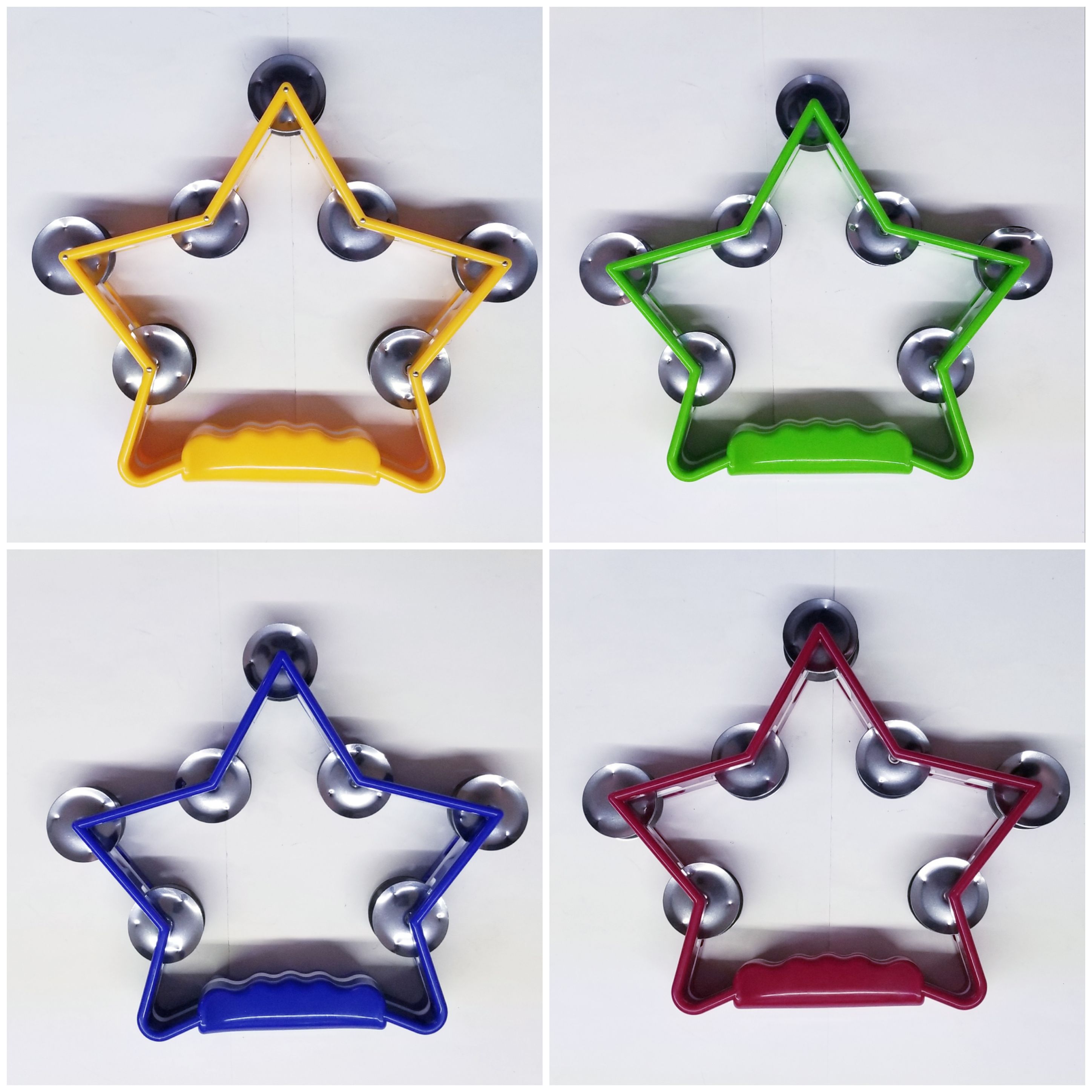 (imagen para) panderos plástico forma de estrella 2 filas fichas importado (pz