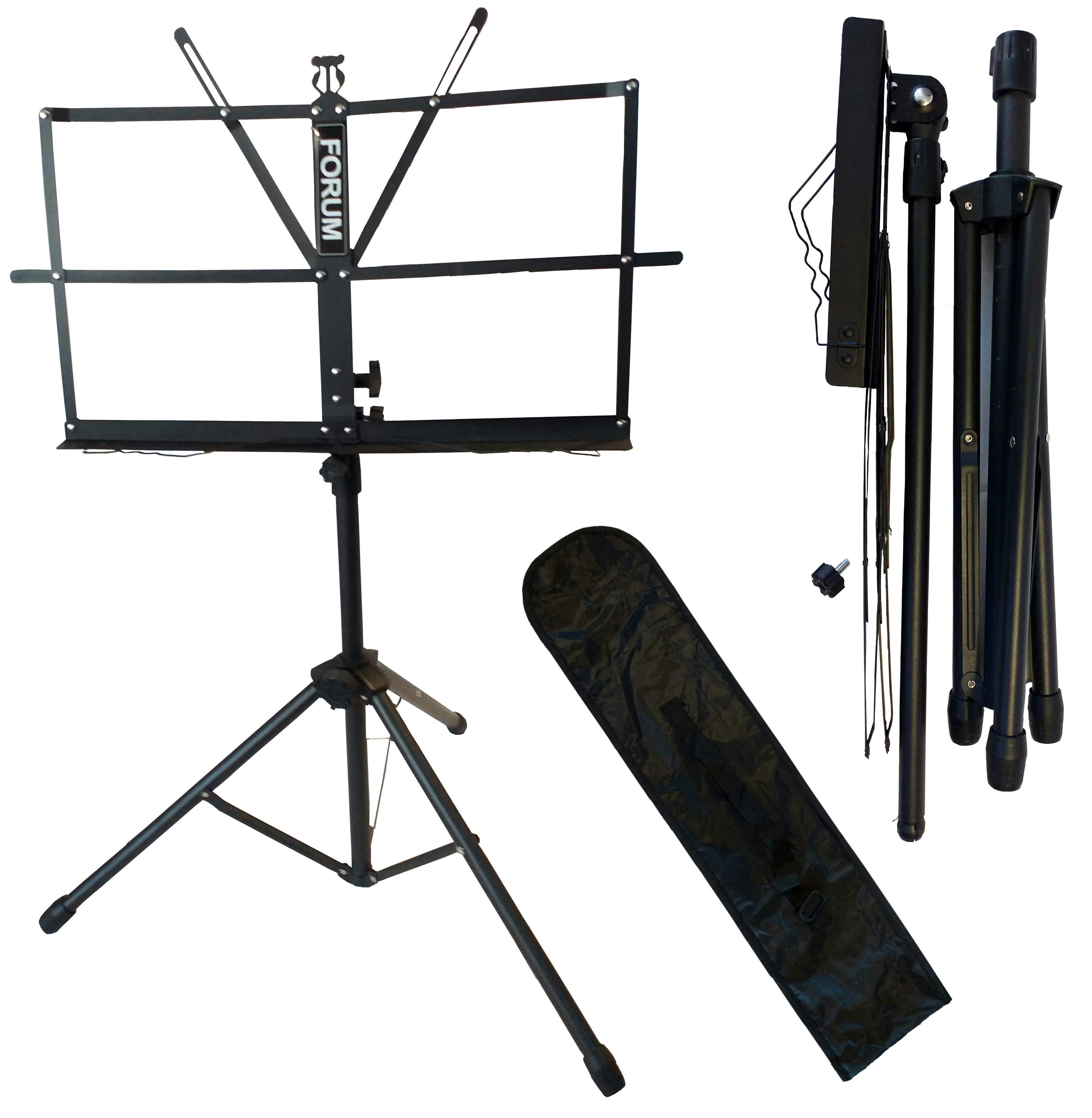 (imagen para) ATRIL PARTITURA NEGRO REFORZADO FORUM CON FUNDA (pz)