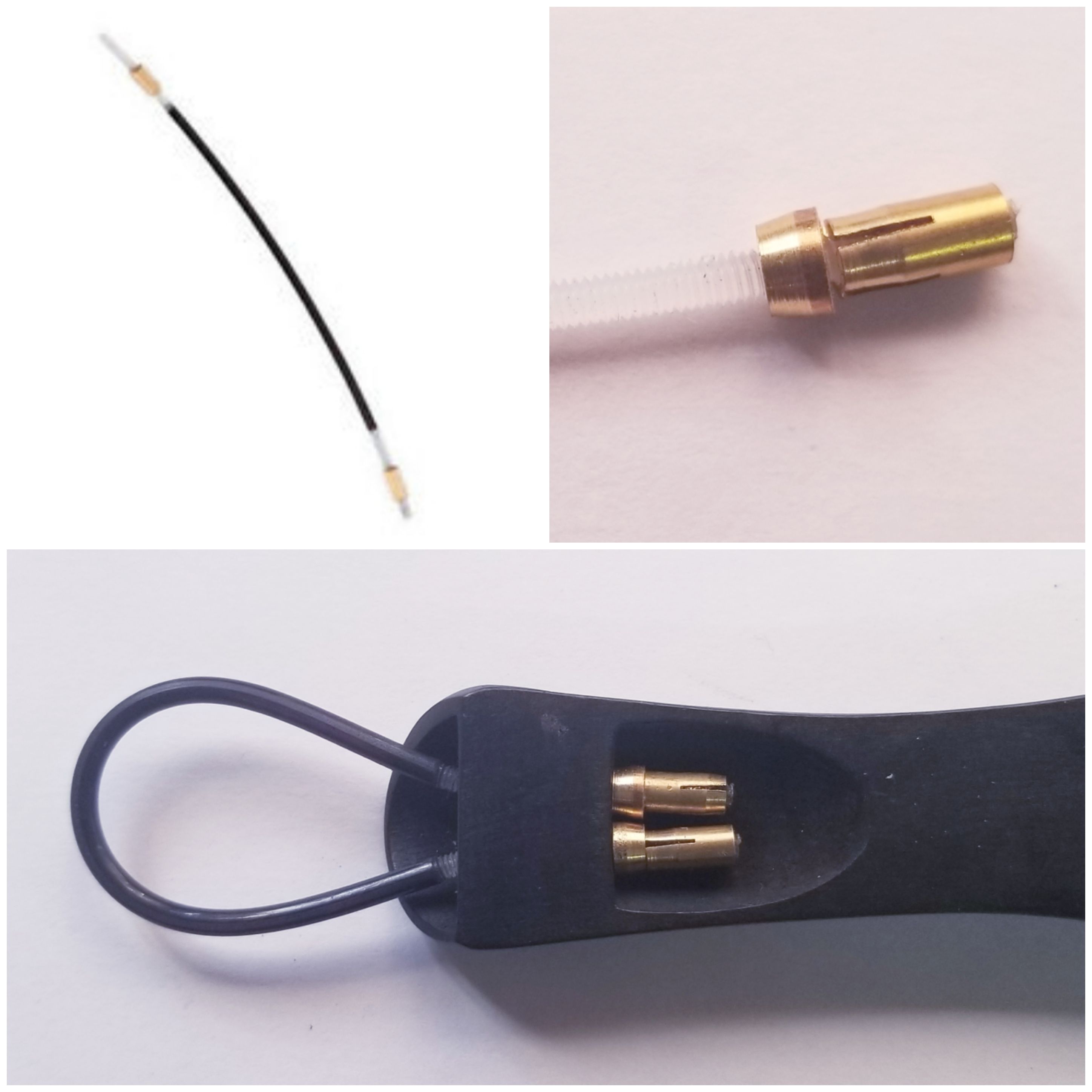 (imagen para) Sujetador negro/blanco de nylon para cordal de VIOLÍN 4/4 (m)